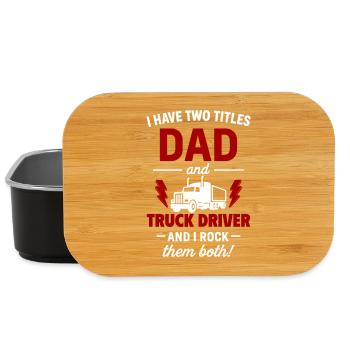 Papa et chauffeur de camion – Je porte les deux titres - Boîte à goûter - noir - Devant