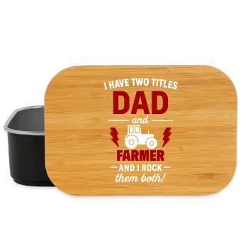 Dad and Farmer – Ich rocke beide Titel - Lunch Box - Schwarz - Vorne