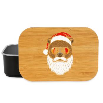 Santa Bär, lustiges Weihnachtsfest, Xmas Fun - Lunch Box - Schwarz - Vorne