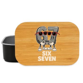 6 7 Sechs Sieben Meme Aura Points Gaming Süß  - Lunch Box - Schwarz - Vorne