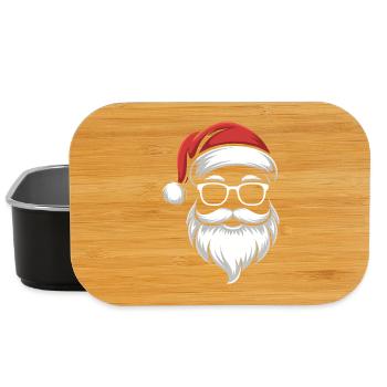 Père Noël avec lunettes de soleil et casquette - Boîte à goûter - noir - Devant