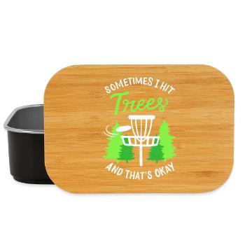Sometimes I Hit Trees Disc Golf Basket Art - Lunch Box - Schwarz - Vorne