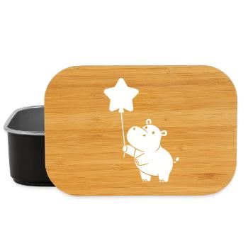 Nilpferd Stern Ballon Silhouette - Lunch Box - Schwarz - Vorne
