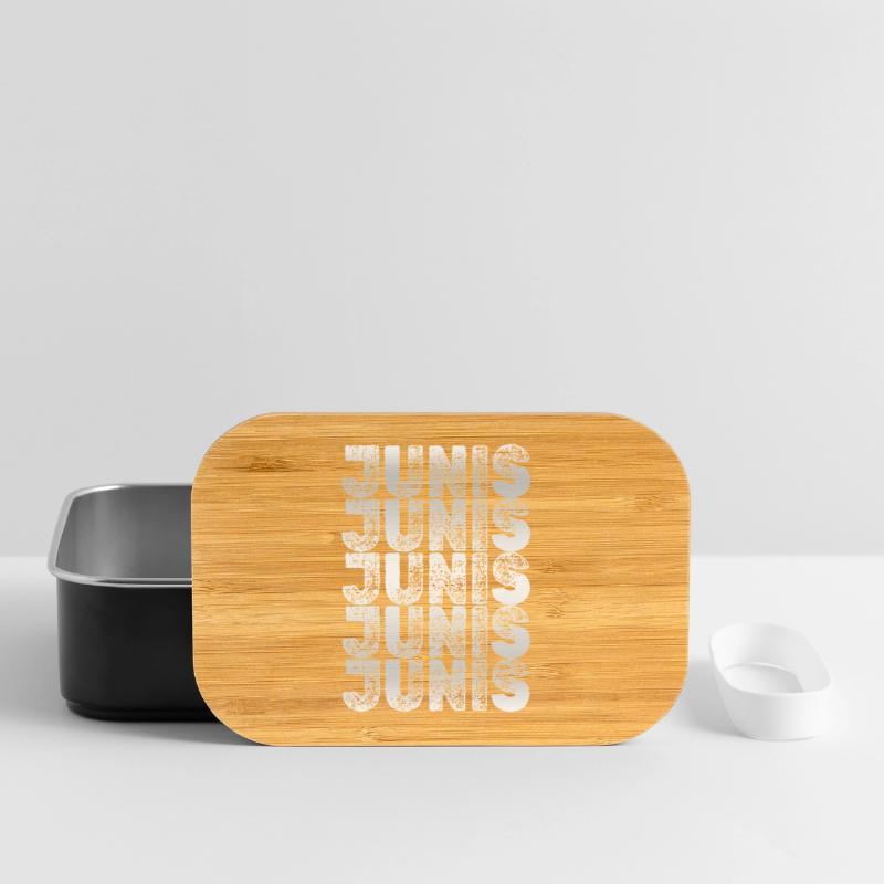 JUNIS Grid Typography Pattern Lunch Box