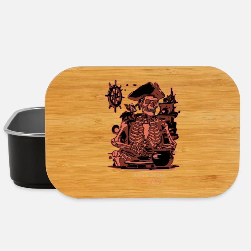 Master of the Deep - Skeleton Artisan Pottery - Lunch Box - black