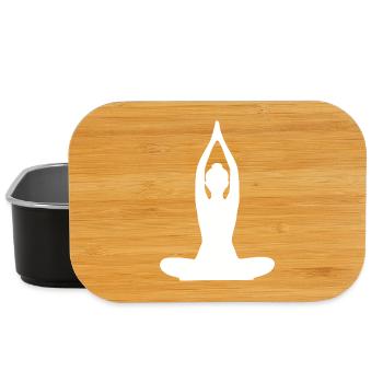 Yoga Silhouetten weiß Meditation  - Lunch Box - Schwarz - Vorne