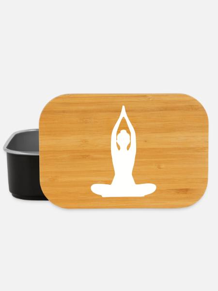 Yoga Silhouetten weiß Meditation - Lunch Box - Schwarz