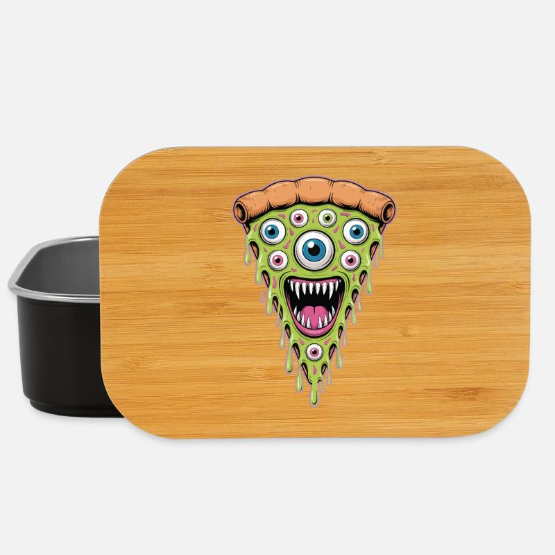 Drippy Eye Pizza Monster - Lunch Box - black
