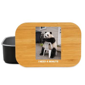 J’ai besoin d’une minute panda mème humour drôle - Boîte à goûter - noir - Devant