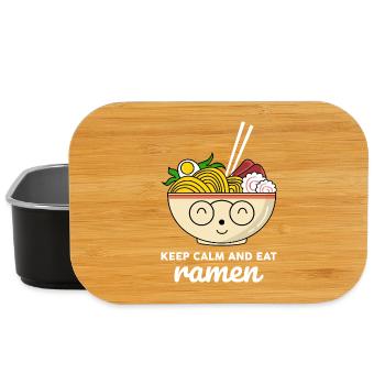 Chemise Kawaii Stay Calm Eat Ramen - Boîte à goûter - noir - Devant