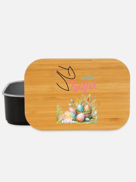 Pastel Easter Basket and Eggs - Lunch Box - black