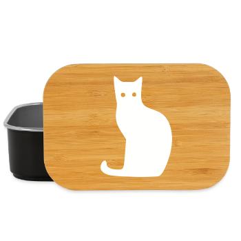 Silhouette de chat Design minimaliste Amoureux des chats Chats - Boîte à goûter - noir - Devant
