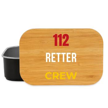 112 Retter Crew – Feuerwehr & Blaulicht Team - Lunch Box - Schwarz - Vorne