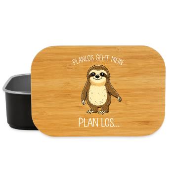 Planlos geht mein Plan los – Faultier - Lunch Box - Schwarz - Vorne