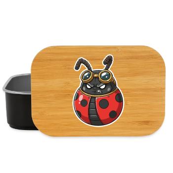 Coccinelle Steampunk Armure Rouge et Chrome - Boîte à goûter - noir - Devant