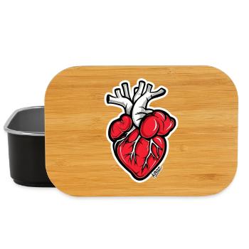 Cartoon Anatomical Heart - Lunch Box - black - Front