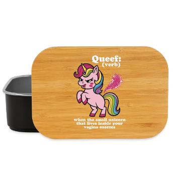 Hug unicorn with rainbow mane - Lunch Box - black - Front