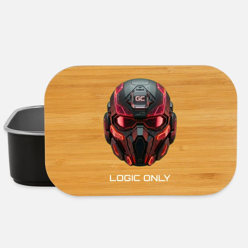 Cybernetic Helmet Logic Upgrade Art - Lunch Box - black