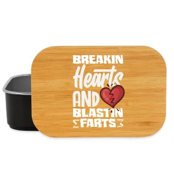 Retro Heart Valentine's Day Design Love - Lunch Box - black - Front