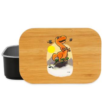 Dino Auf Berggipfel - Lunch Box - Schwarz - Vorne