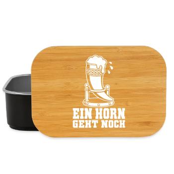 Ein Horn Geht Noch – Trinkhorn Mittelalter Spruch - Lunch Box - Schwarz - Vorne