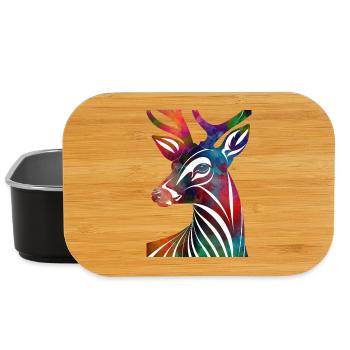 Colorful abstract deer - Lunch Box - black - Front