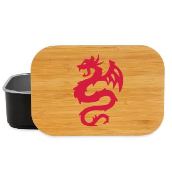 Feuerdrache Silhouette Print - Lunch Box - Schwarz - Vorne