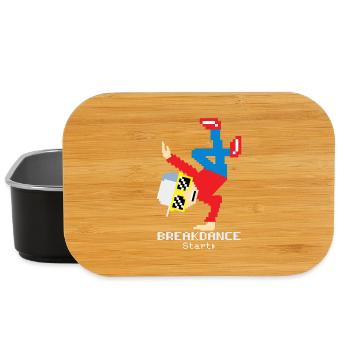 Pixel Breakdance B-Boy | Retro 8-Bit Hip Hop - Lunch Box - black - Front