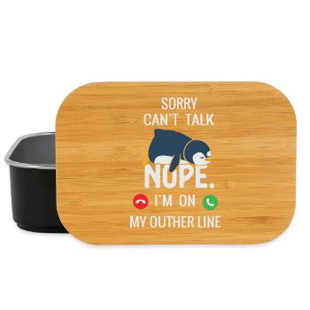 Cute Penguin Sleepy Callout Design - Lunch Box - black - Front