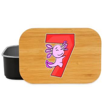 7 ans - 7ème anniversaire avec motif animal - Boîte à goûter - noir - Devant