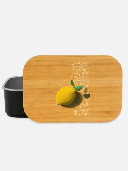 Zitrone und Zarte Ranken - Lunch Box - Schwarz