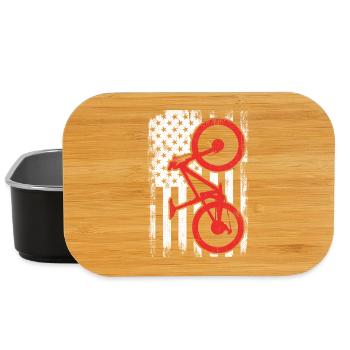 Patriotischer US Mountainbiker - Lunch Box - Schwarz - Vorne