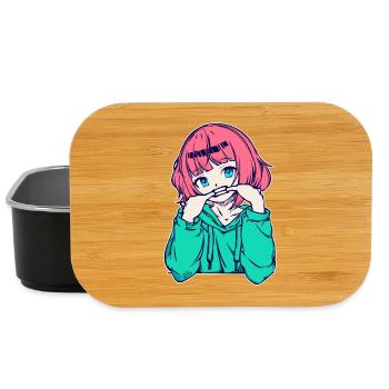 Girls Anime Japanese Comic Cartoon Manga - Lunch Box - black - Front