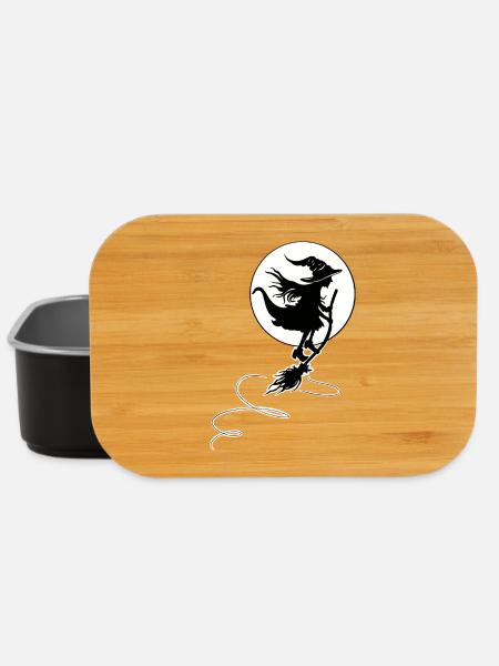 Sorcière volant au clair de lune - Halloween Design - Boîte à goûter - noir