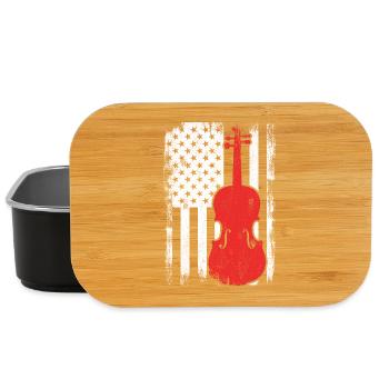 4th of July USA violin - Lunch Box - black - Front