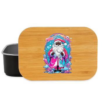 Colourful Christmas magic with snowman - Lunch Box - black - Front