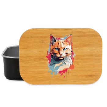 Süße dreifarbige Katze - Lunch Box - Schwarz - Vorne