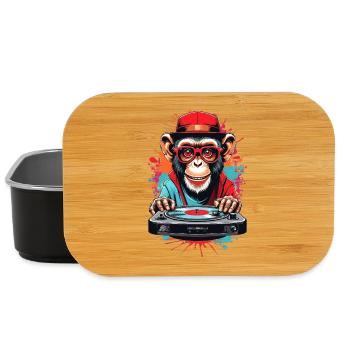 Monkey DJ - Lunch Box - black - Front