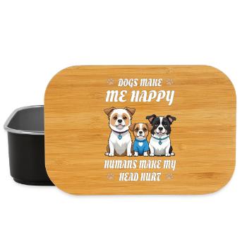 Les chiens me rendent heureuse... - Boîte à goûter - noir - Devant