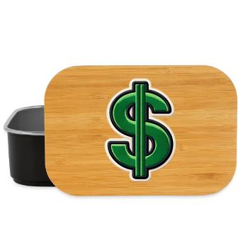 Grüner Dollar-Patch Stickerei - Lunch Box - Schwarz - Vorne