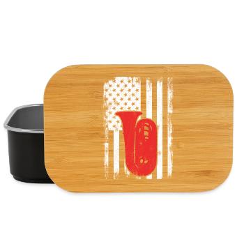 4th of July USA Tuba - Lunch Box - black - Front