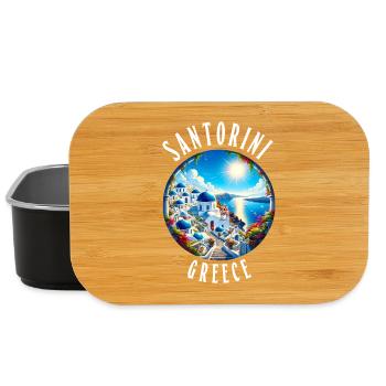 Santorini Greece holidays Greek island - Lunch Box - black - Front