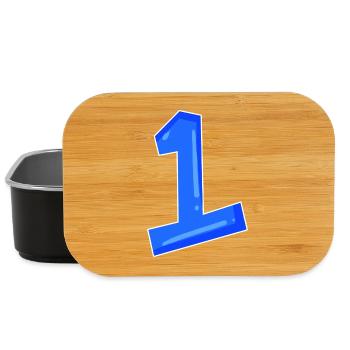 Number 1 blue - Lunch Box - black - Front