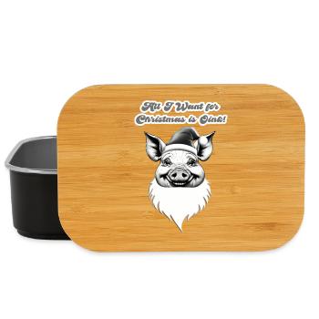 Schwein – All I Want for Christmas Is Oink - Lunch Box - Schwarz - Vorne