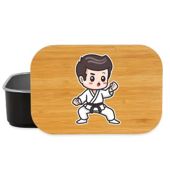 Karate Junge Zeichnung - Lunch Box - Schwarz - Vorne