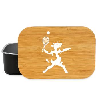 Vache minimaliste joueur de tennis servir - Boîte à goûter - noir - Devant