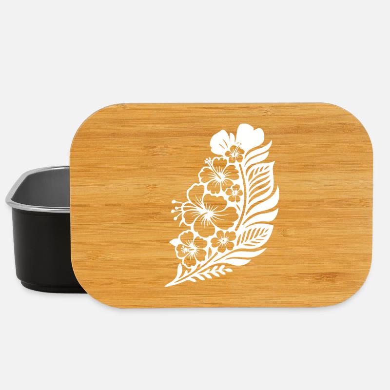 Tropical Floral Pattern for Summer Wear - Lunch Box - black