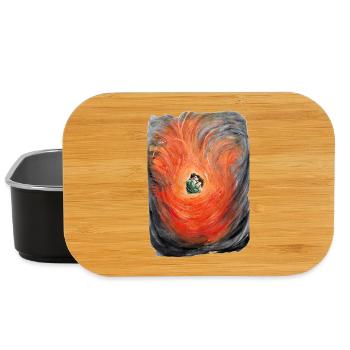Romantic Fire Dance Artistic Lovers Couple Design - Lunch Box - black - Front