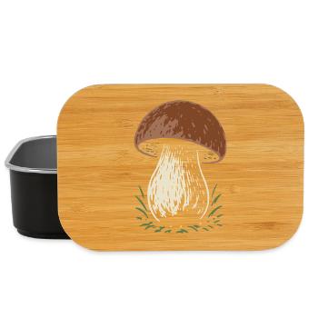 Steinpilz Pilzsammler - Pilze - Spruch - Lunch Box - Schwarz - Vorne