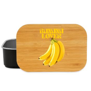 Hellgelbe Bananencluster-Illustration - Lunch Box - Schwarz - Vorne